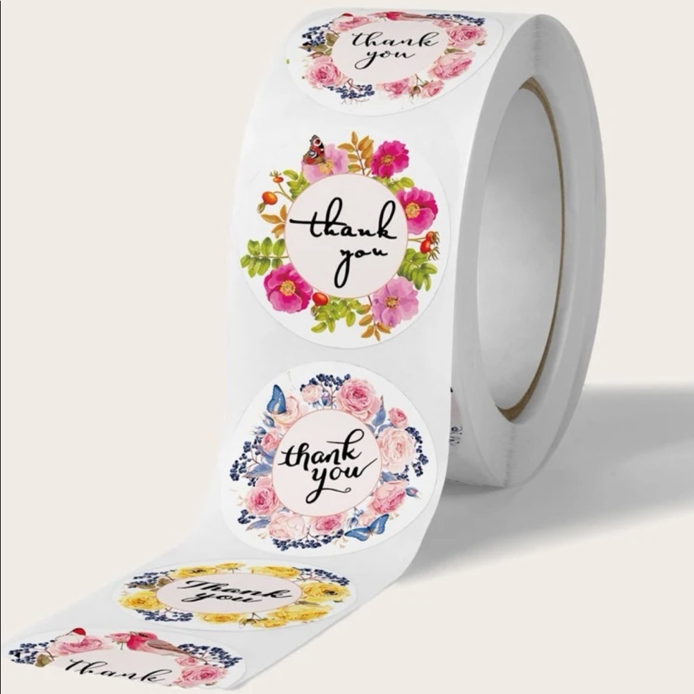 Floral Thank You Stickers
